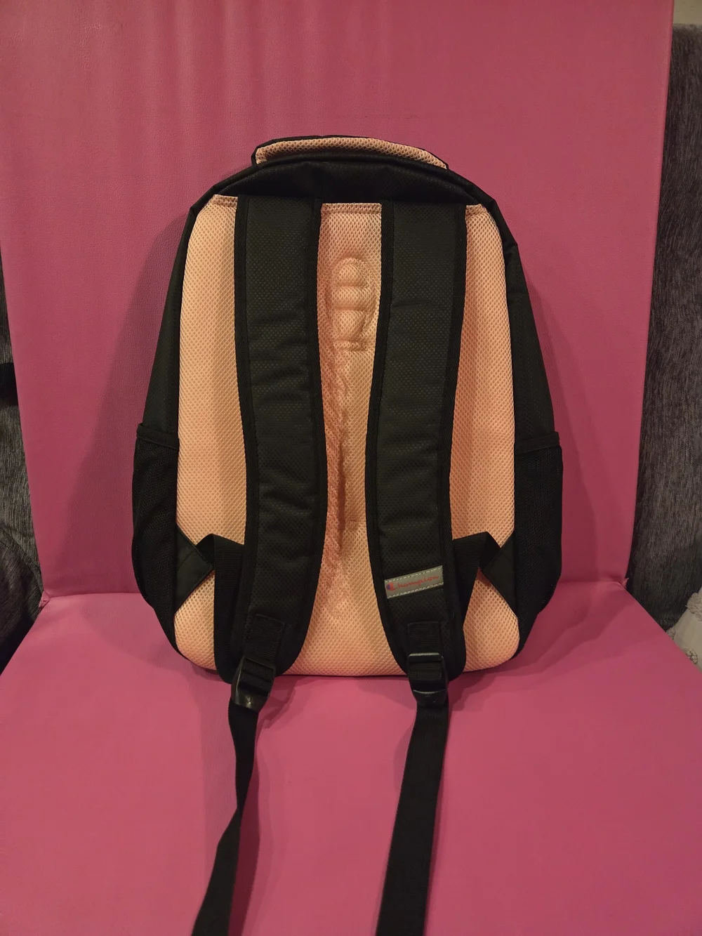 Champion Black Backpack with Pink Accent